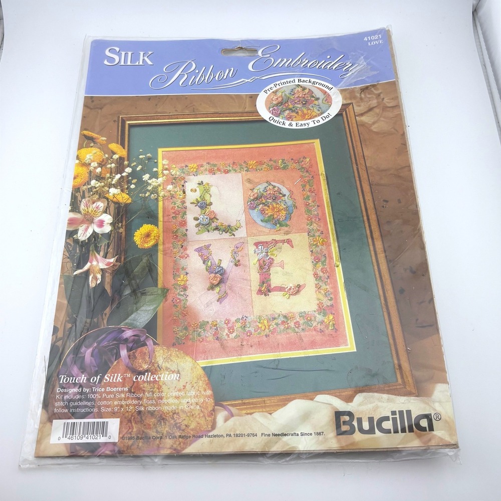 Bucilla Touch of Silk Ribbon Embroidery Kit Lot 2  New Old Stock